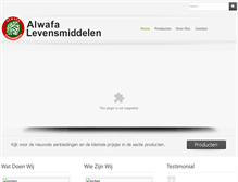 Tablet Screenshot of alwafalevensmiddelen.nl